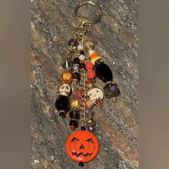 ORIGINAL Pumpkin Candy Corn Alien Skull Handbag Jewelry Halloween Bag Charm NEW - Picture 5 of 13